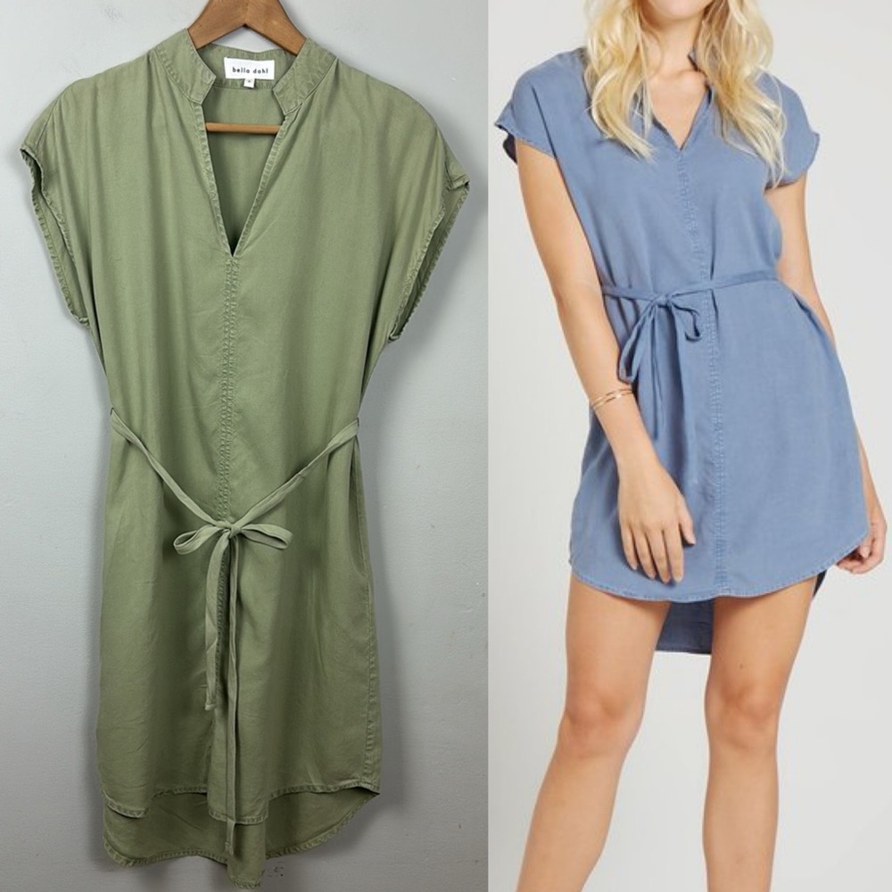 Bella Dahl Cap Sleeve Belted Dress Sz S